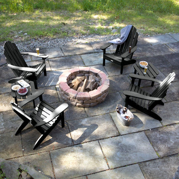 4 Classic Westport Adirondack Chairs with 2 Side Tables Kitted Sets Highwood USA 