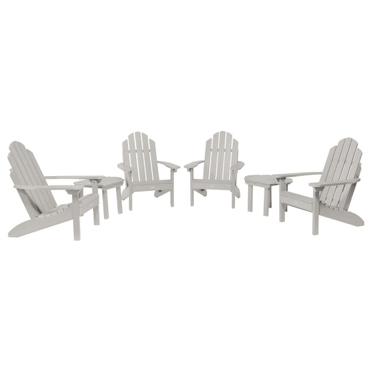 4 Classic Westport Adirondack Chairs with 2 Side Tables Kitted Sets Highwood USA Harbor Gray 