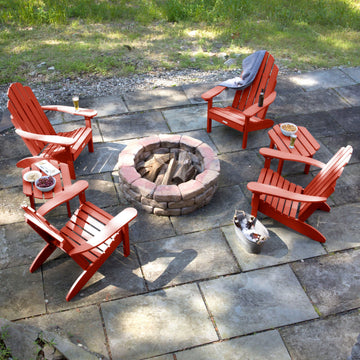 4 Classic Westport Adirondack Chairs with 2 Side Tables Kitted Sets Highwood USA 