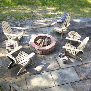 4 Classic Westport Adirondack Chairs with 2 Side Tables Kitted Sets Highwood USA 