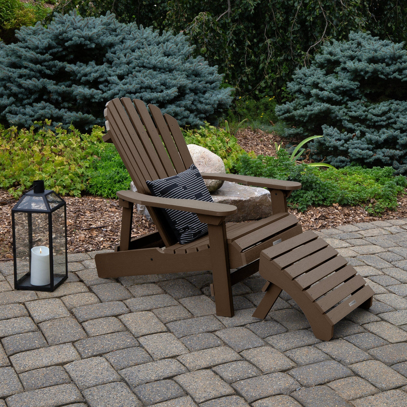 King Hamilton Folding & Reclining Adirondack Chair and Ottoman Adirondack Chairs Highwood USA 