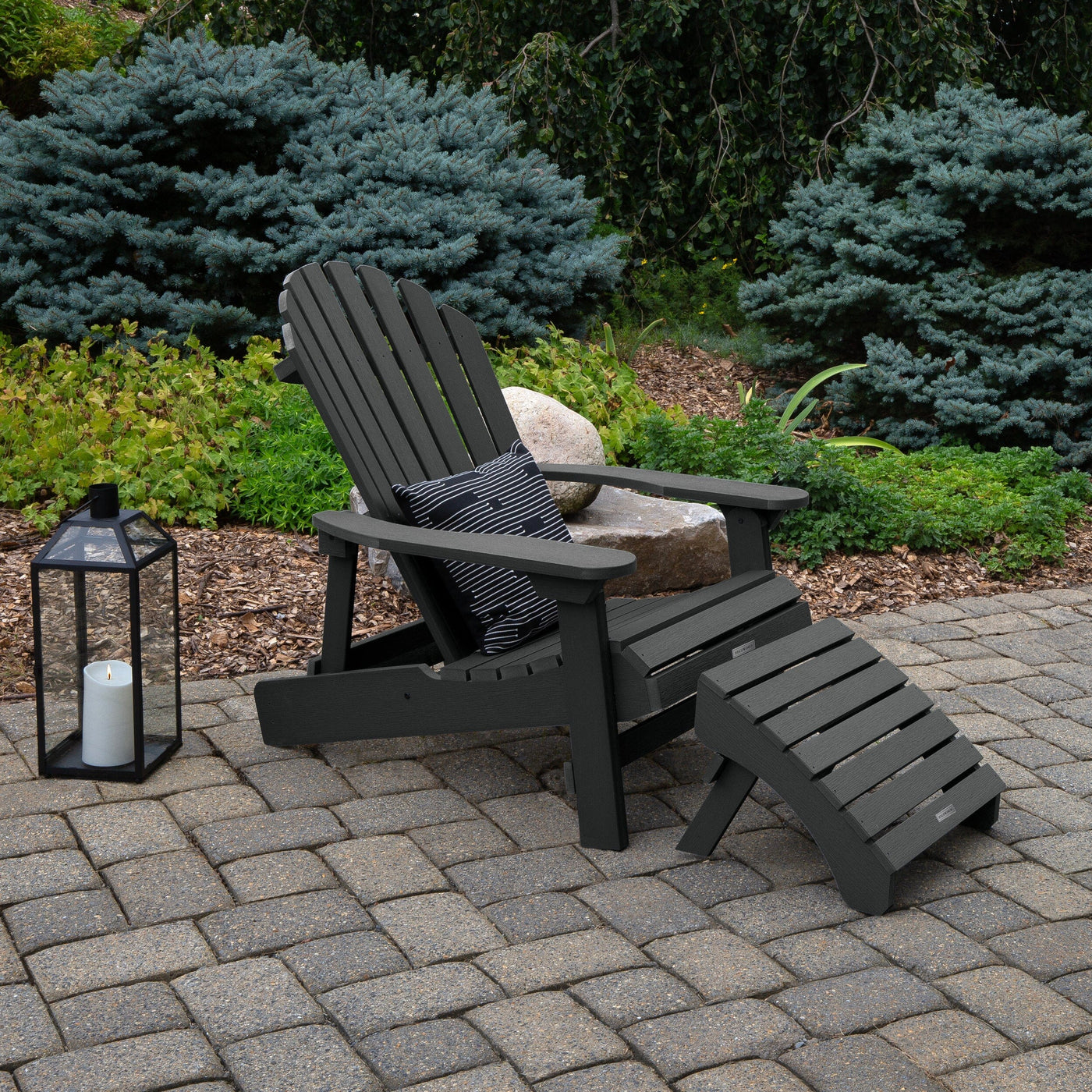 King Hamilton Folding & Reclining Adirondack Chair and Ottoman Adirondack Chairs Highwood USA 