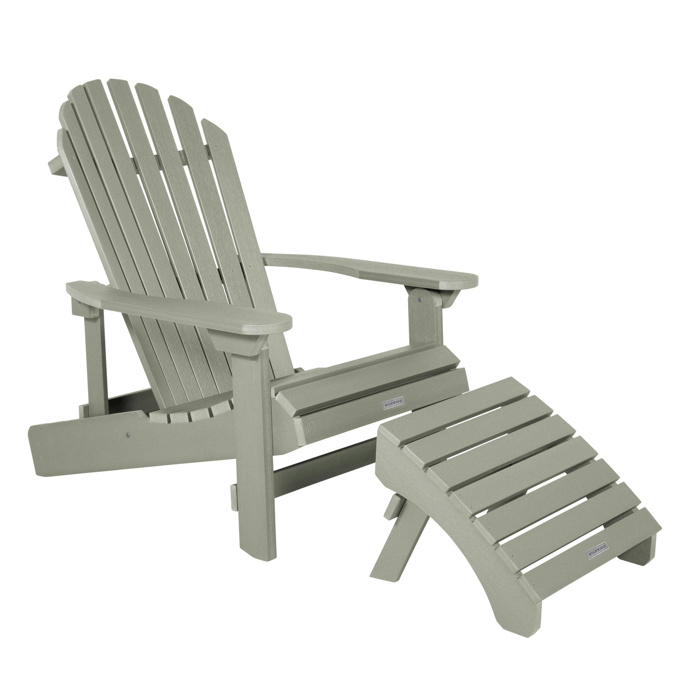 King Hamilton Folding & Reclining Adirondack Chair and Ottoman Adirondack Chairs Highwood USA Eucalyptus 