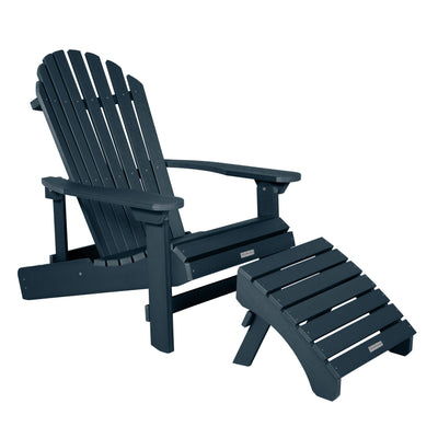 King Hamilton Folding & Reclining Adirondack Chair and Ottoman Adirondack Chairs Highwood USA Federal Blue 