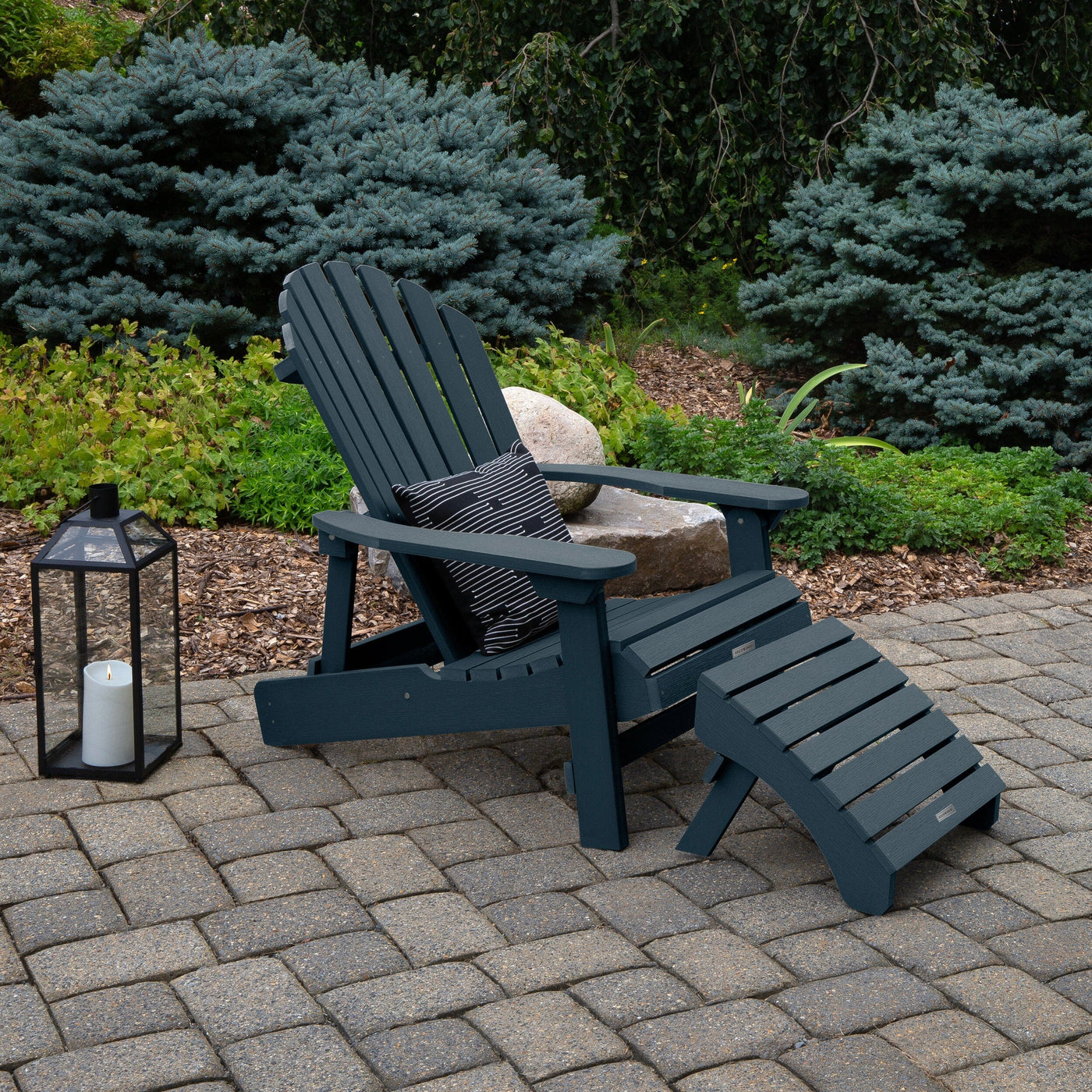 King Hamilton Folding & Reclining Adirondack Chair and Ottoman Adirondack Chairs Highwood USA 