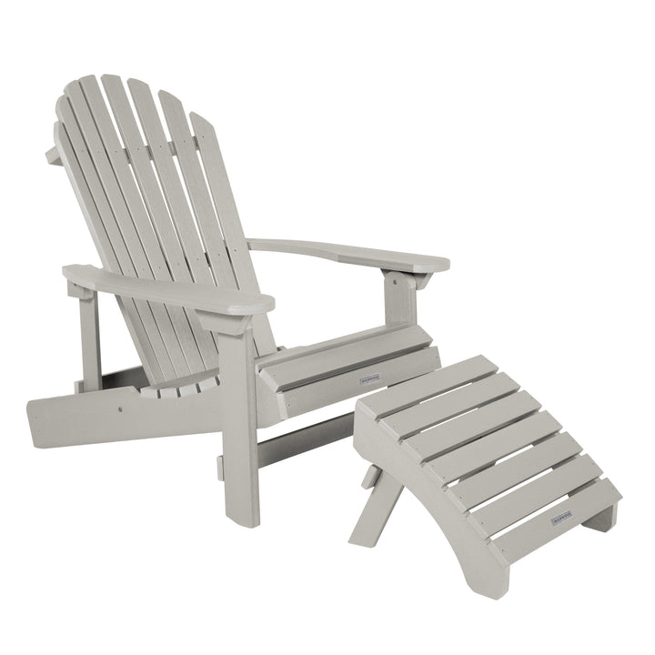 King Hamilton Folding & Reclining Adirondack Chair and Ottoman Adirondack Chairs Highwood USA Harbor Gray 