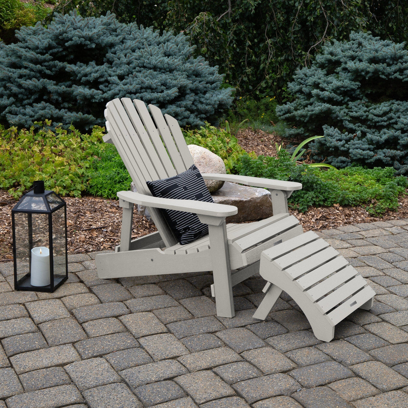 King Hamilton Folding & Reclining Adirondack Chair and Ottoman Adirondack Chairs Highwood USA 