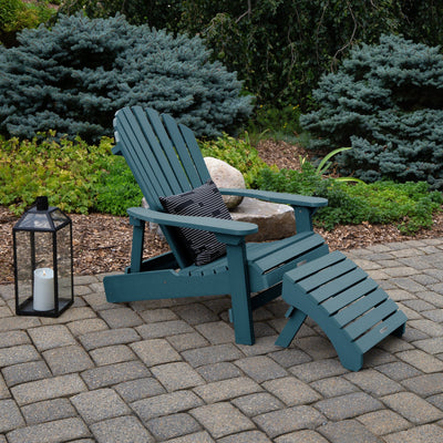 King Hamilton Folding & Reclining Adirondack Chair and Ottoman Adirondack Chairs Highwood USA 
