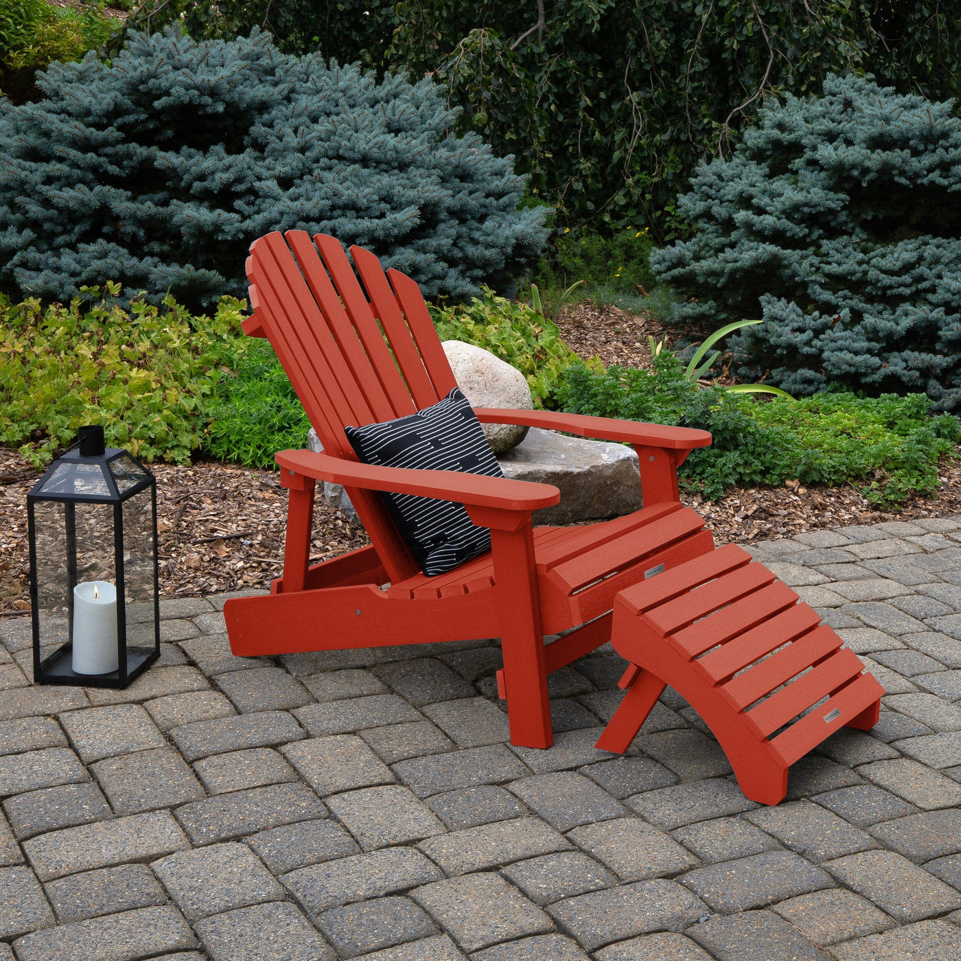 King Hamilton Folding & Reclining Adirondack Chair and Ottoman Adirondack Chairs Highwood USA 