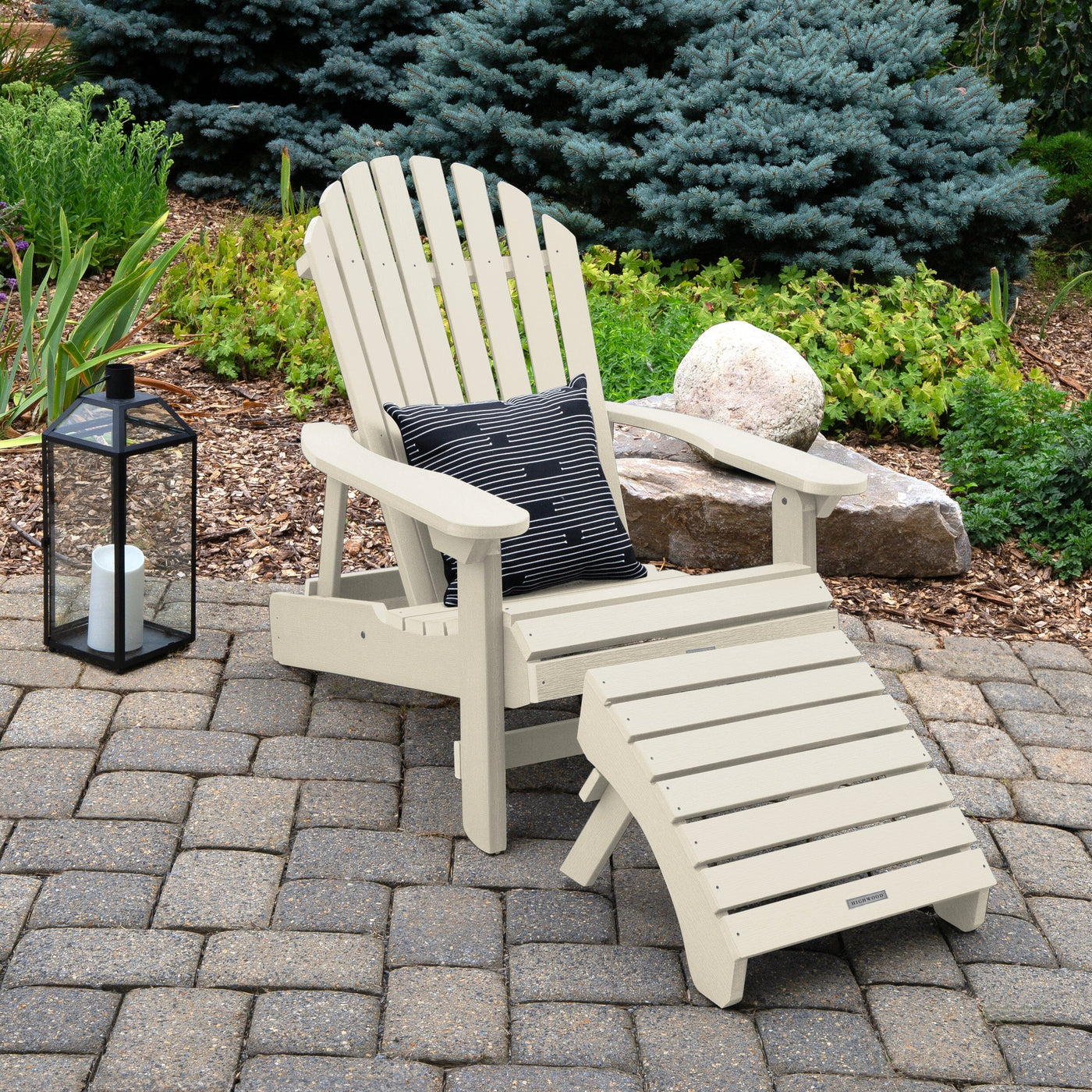 King Hamilton Folding & Reclining Adirondack Chair and Ottoman Adirondack Chairs Highwood USA 
