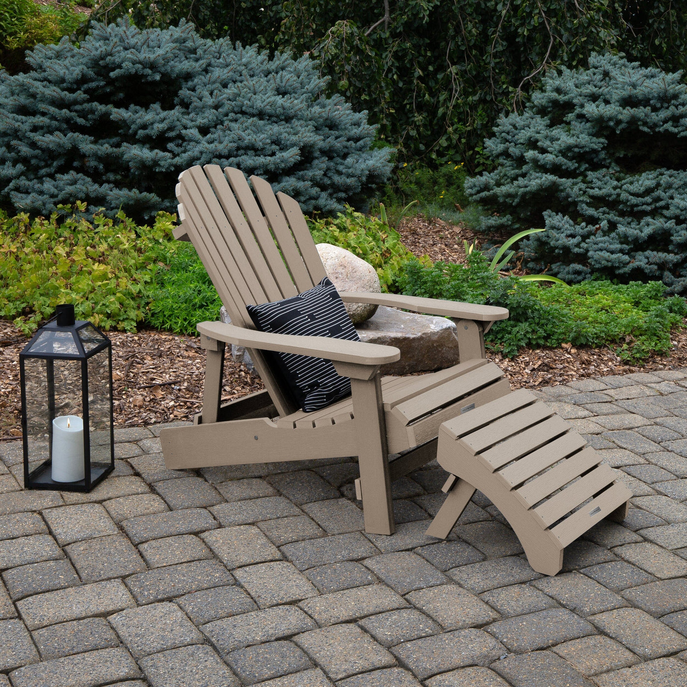 King Hamilton Folding & Reclining Adirondack Chair and Ottoman Adirondack Chairs Highwood USA 