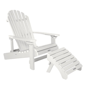 King Hamilton Folding & Reclining Adirondack Chair and Ottoman Adirondack Chairs Highwood USA White 