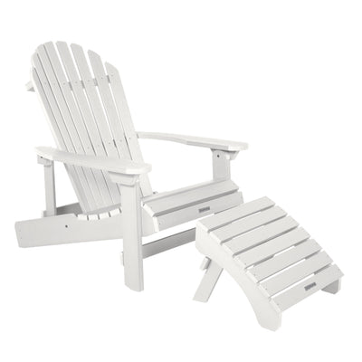King Hamilton Folding & Reclining Adirondack Chair and Ottoman Adirondack Chairs Highwood USA White 