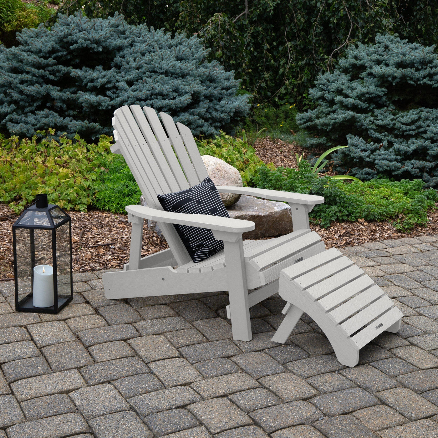 King Hamilton Folding & Reclining Adirondack Chair and Ottoman Adirondack Chairs Highwood USA 