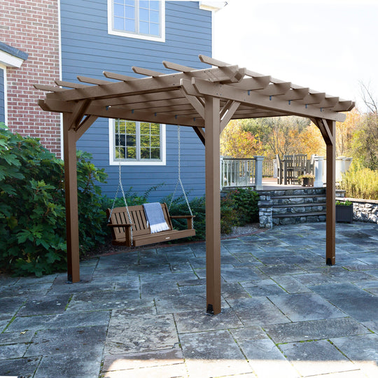 Bodhi 10' x 12' DIY Pergola with 5' Lehigh Porch Swing Outdoor Structures Highwood USA 