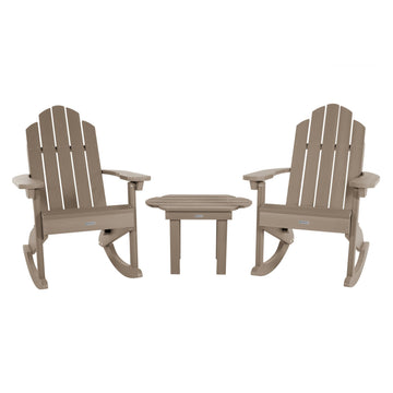 Classic Westport Rocking Chair and Table Set Kitted Sets Highwood USA Woodland Brown 