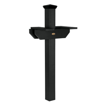 Hazelton Side-by-side Mailbox Post Outdoor Structures Highwood USA Black 