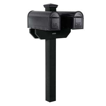 Hazleton Side-by-side Mailbox Post Outdoor Structures Highwood USA Black 