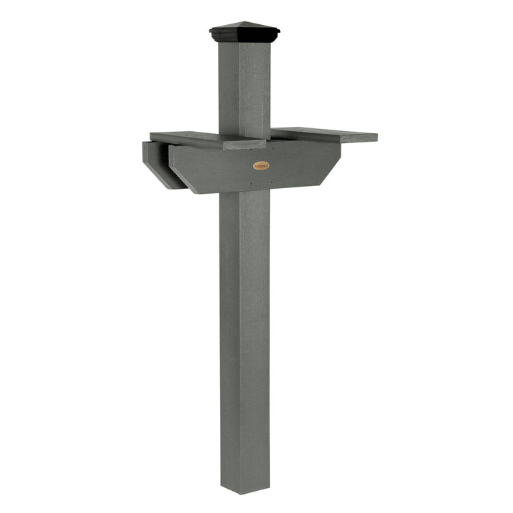 Hazelton Side-by-side Mailbox Post Outdoor Structures Highwood USA Coastal Teak 