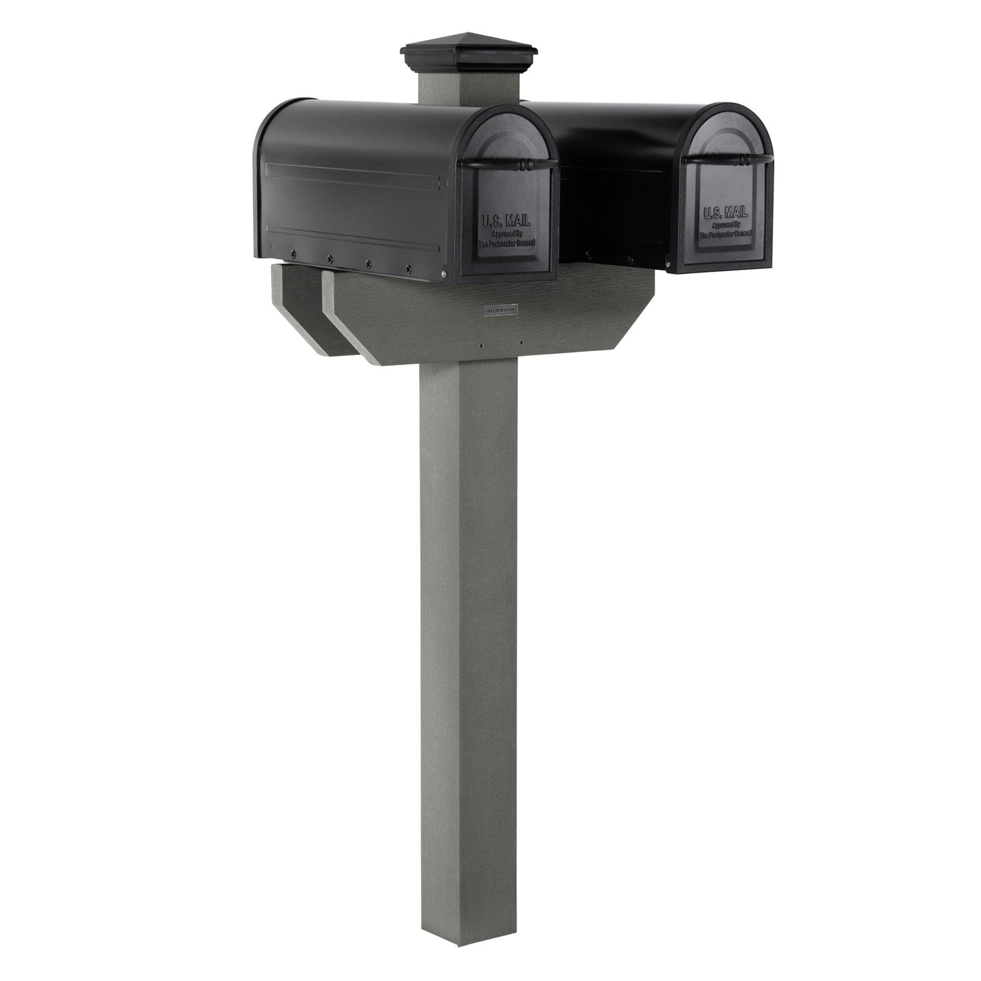 Hazleton Side-by-side Mailbox Post Outdoor Structures Highwood USA Coastal Teak 