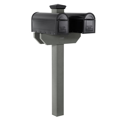 Hazleton Side-by-side Mailbox Post Outdoor Structures Highwood USA Coastal Teak 