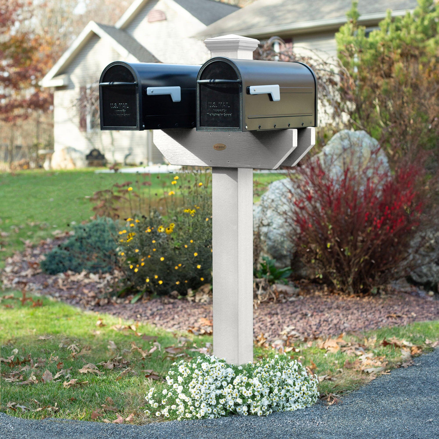 Hazelton Side-by-side Mailbox Post Outdoor Structures Highwood USA 
