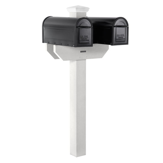 Hazleton Side-by-side Mailbox Post Outdoor Structures Highwood USA White 