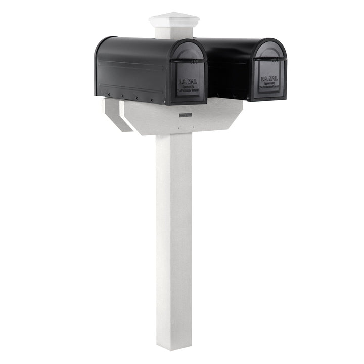 Hazleton Side-by-side Mailbox Post Outdoor Structures Highwood USA White 