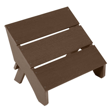 Italica Modern Ottoman in Weathered Acorn Brown. 