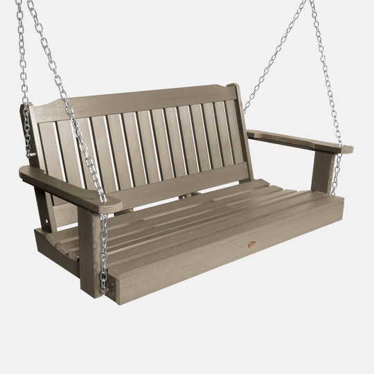 Refurbished Lehigh Porch Swing 4ft BenchSwing Highwood USA Woodland Brown 