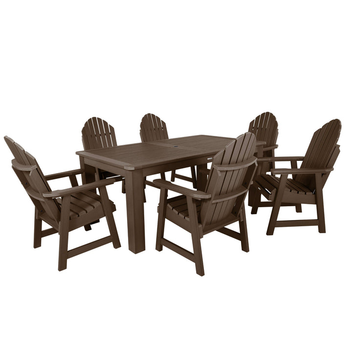 Hamilton 7pc Outdoor Dining Set 42in x 72in - Dining Height Dining Highwood USA Weathered Acorn 