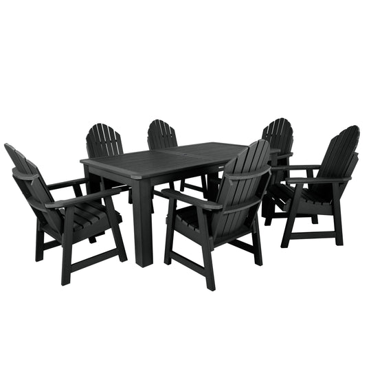 Hamilton 7pc Outdoor Dining Set 42in x 72in - Dining Height Dining Highwood USA Black 