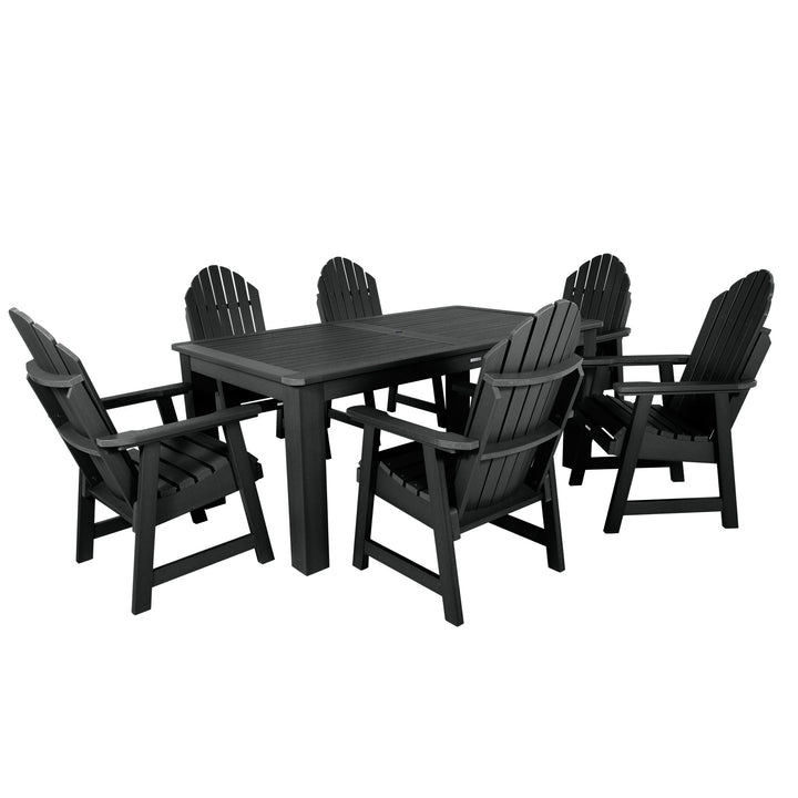 Hamilton 7pc Outdoor Dining Set 42in x 72in - Dining Height Dining Highwood USA Black 