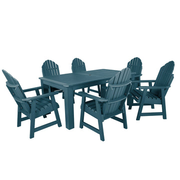 Hamilton 7pc Outdoor Dining Set 42in x 72in - Dining Height Dining Highwood USA Nantucket Blue 