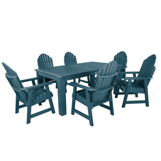 Hamilton 7pc Outdoor Dining Set 42in x 72in - Dining Height Dining Highwood USA Nantucket Blue 