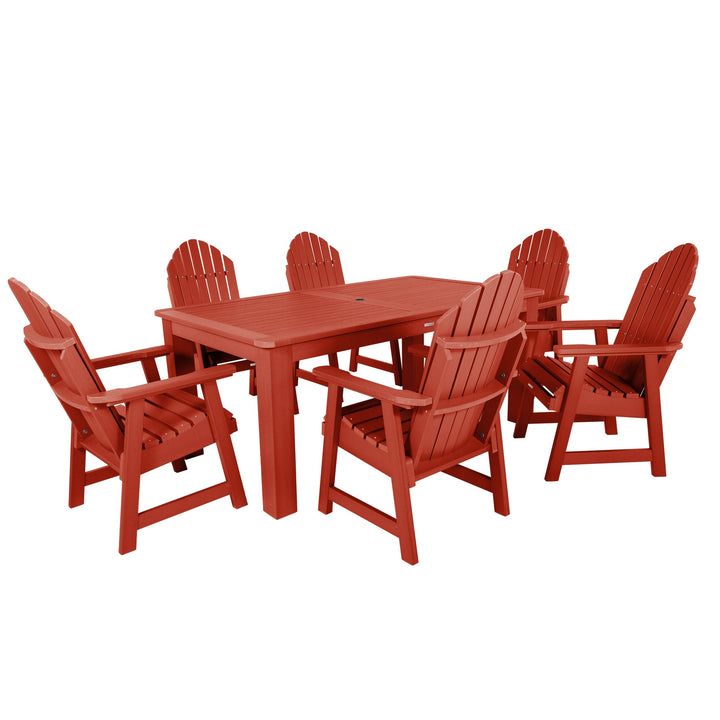 Hamilton 7pc Outdoor Dining Set 42in x 72in - Dining Height Dining Highwood USA Rustic Red 