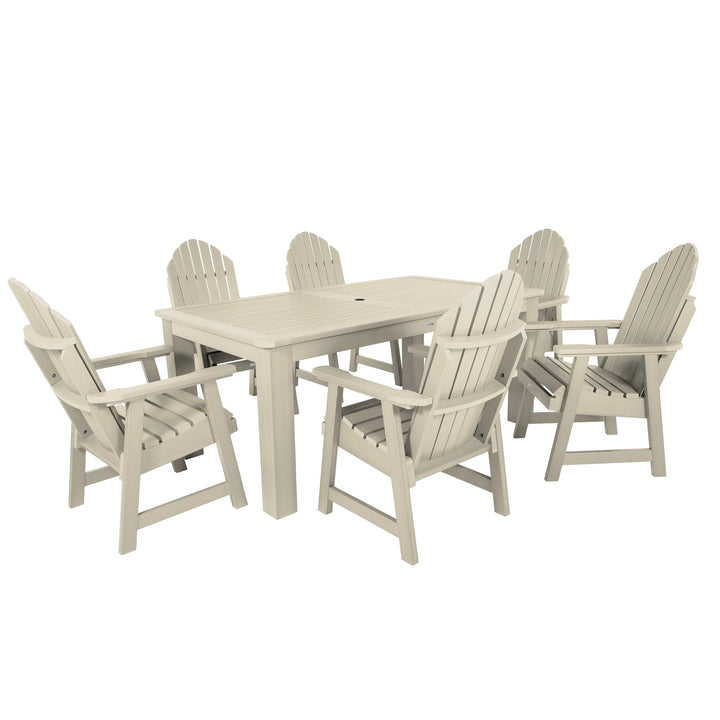 Hamilton 7pc Outdoor Dining Set 42in x 72in - Dining Height Dining Highwood USA Whitewash 