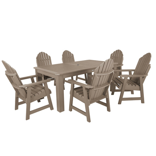 Hamilton 7pc Outdoor Dining Set 42in x 72in - Dining Height Dining Highwood USA Woodland Brown 