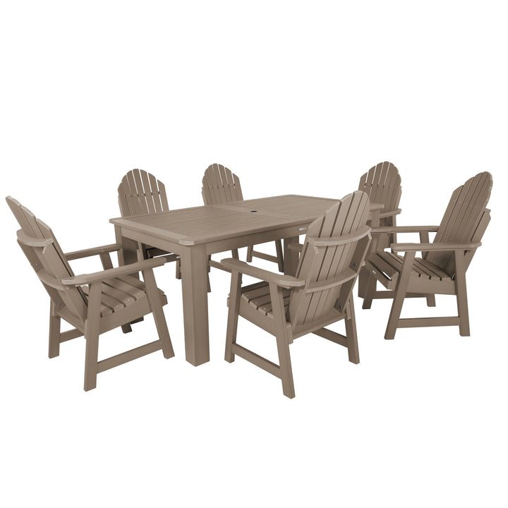 Hamilton 7pc Outdoor Dining Set 42in x 72in - Dining Height Dining Highwood USA Woodland Brown 