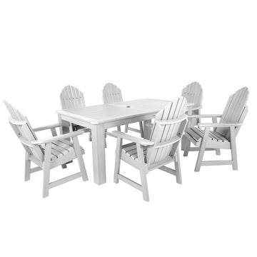 Hamilton 7pc Outdoor Dining Set 42in x 72in - Dining Height Dining Highwood USA White 