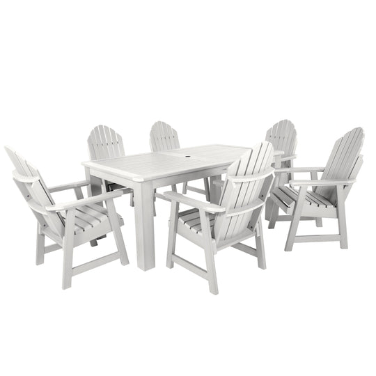 Hamilton 7pc Outdoor Dining Set 42in x 72in - Dining Height Dining Highwood USA White 