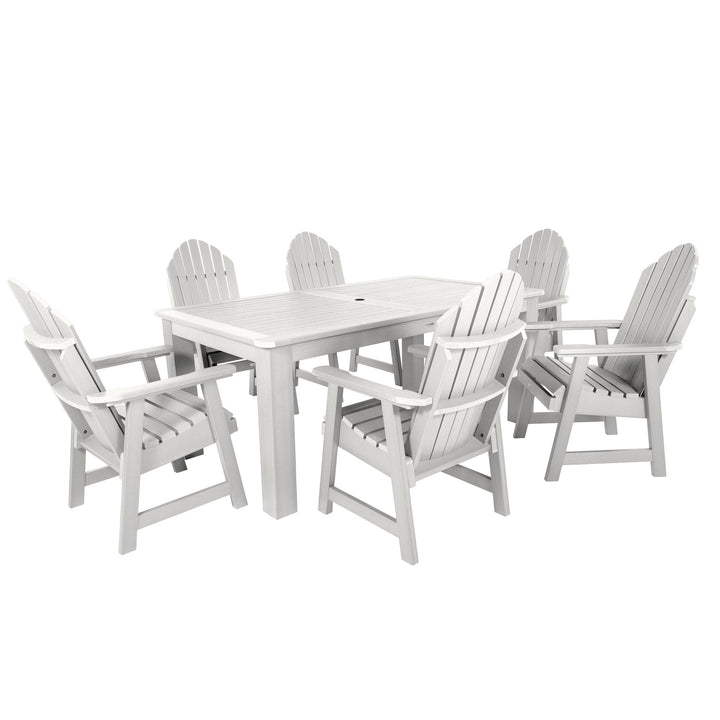 Hamilton 7pc Outdoor Dining Set 42in x 72in - Dining Height Dining Highwood USA White 