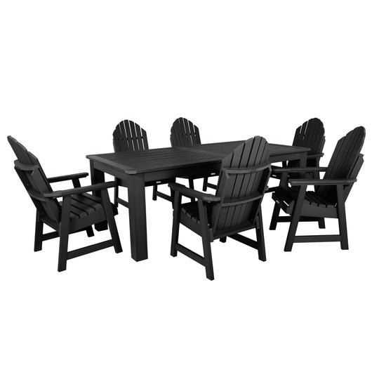 Hamilton 7pc Outdoor Dining Set 42in x 84in - Dining Height Dining Highwood USA Black 