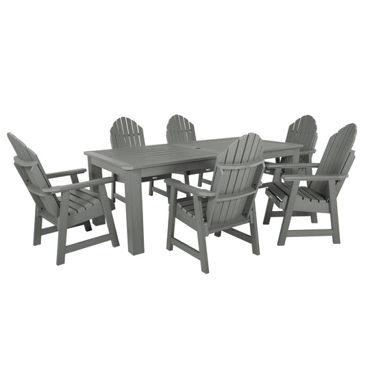 Hamilton 7pc Outdoor Dining Set 42in x 84in - Dining Height Dining Highwood USA Coastal Teak 