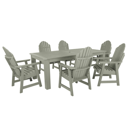 Hamilton 7pc Outdoor Dining Set 42in x 84in - Dining Height Dining Highwood USA Eucalyptus 