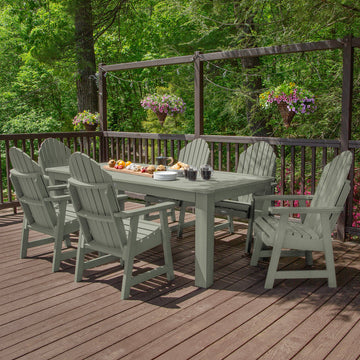 Hamilton 7pc Outdoor Dining Set 42in x 84in - Dining Height Dining Highwood USA 