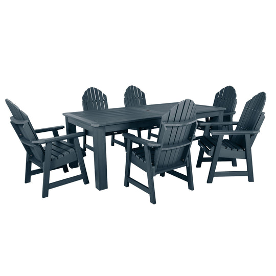 Hamilton 7pc Outdoor Dining Set 42in x 84in - Dining Height Dining Highwood USA Federal Blue 