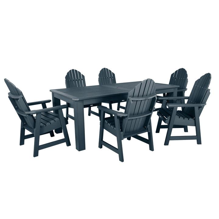 Hamilton 7pc Outdoor Dining Set 42in x 84in - Dining Height Dining Highwood USA Federal Blue 