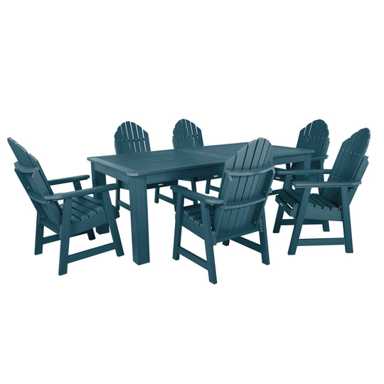 Hamilton 7pc Outdoor Dining Set 42in x 84in - Dining Height Dining Highwood USA Nantucket Blue 