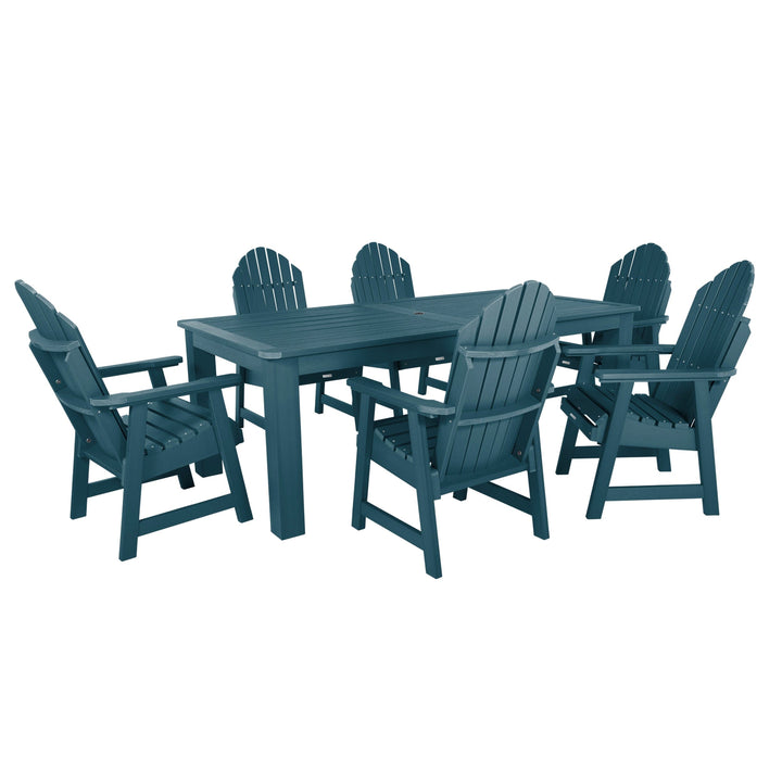 Hamilton 7pc Outdoor Dining Set 42in x 84in - Dining Height Dining Highwood USA Nantucket Blue 